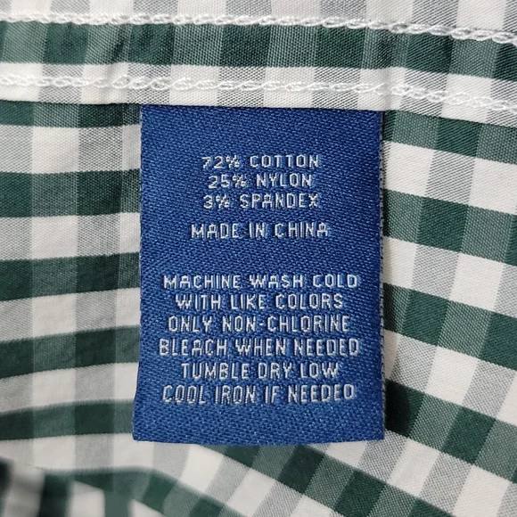 Cole Haan Gingham Button Front Shirt Men's Large- Ponderosa Pine - Picture 4 of 4